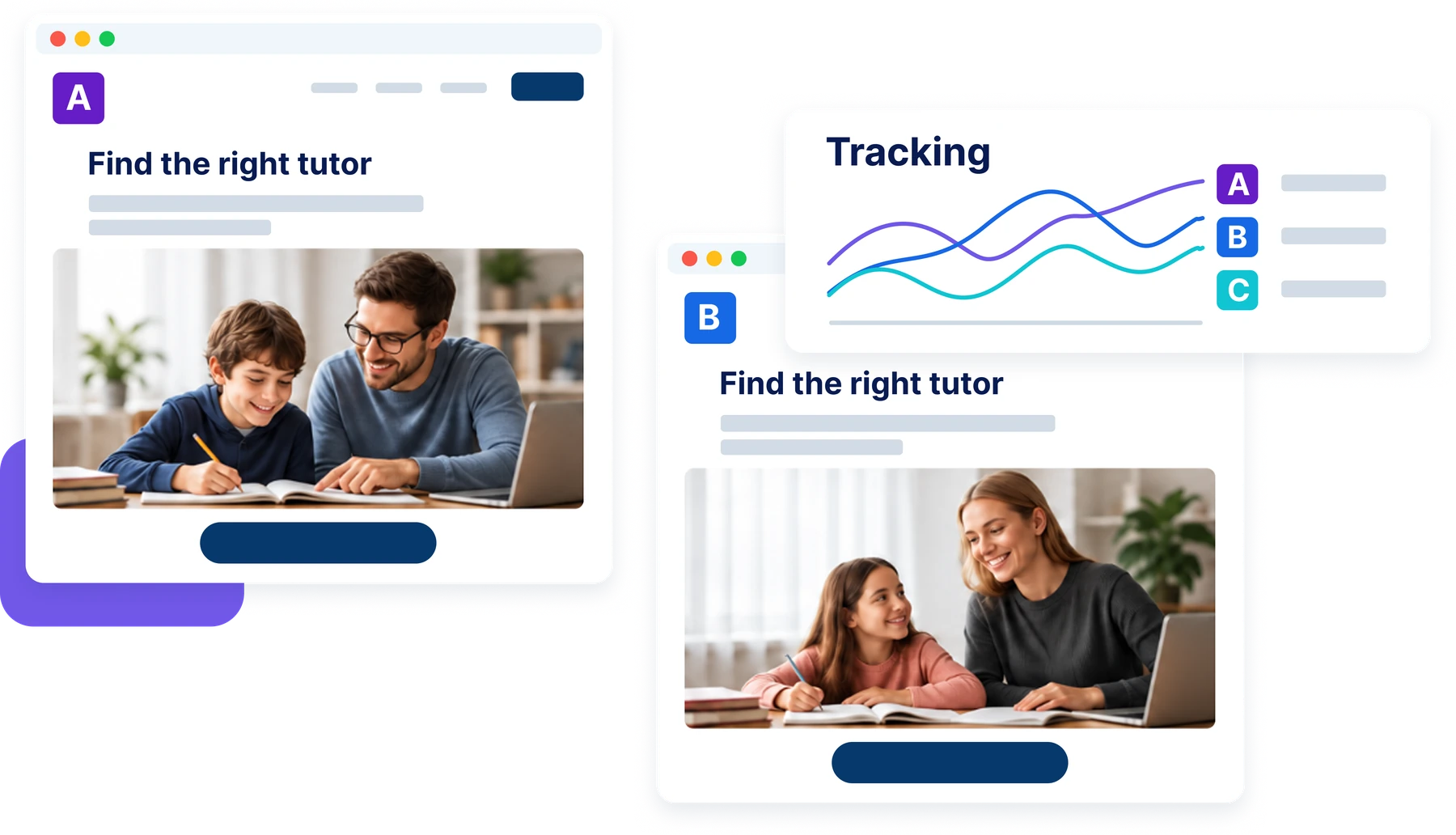 Landing-page variants and performance evidence from controlled testing